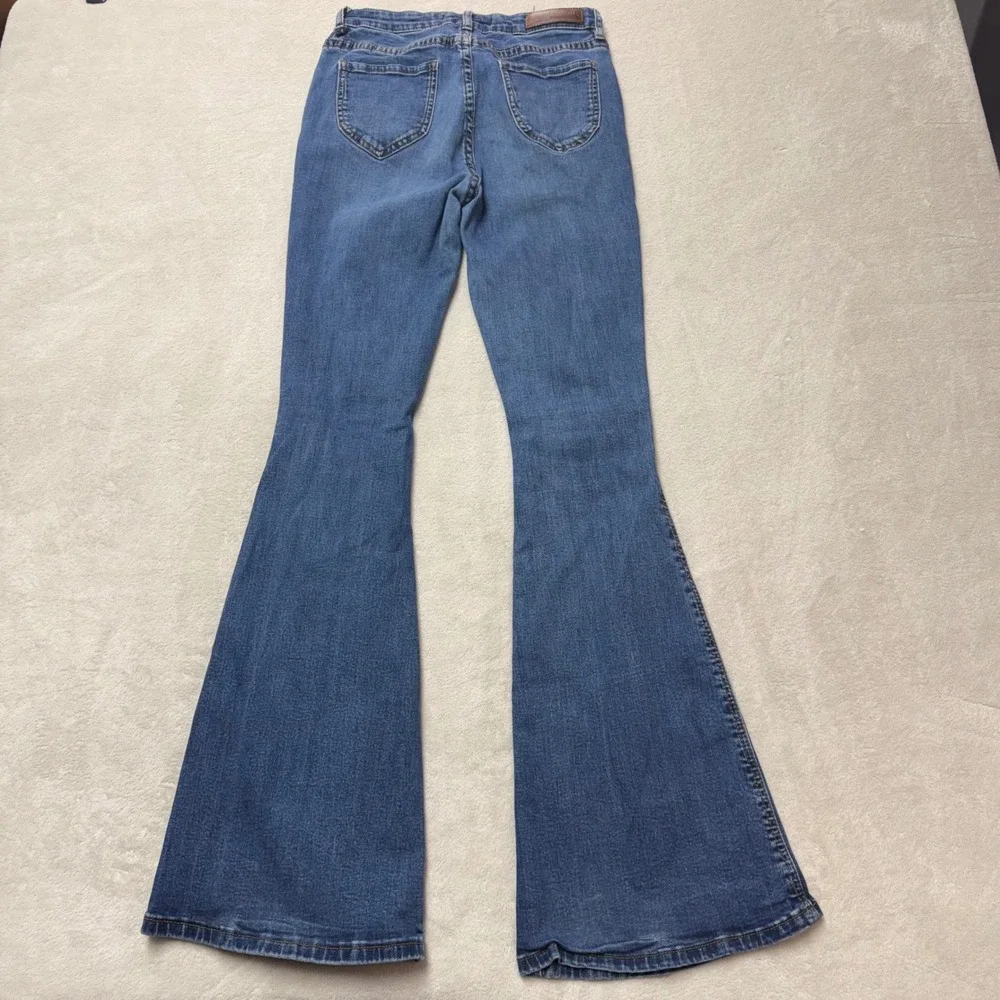 Rock & Roll Denim Womens High Rise Flare Jeans W28 L34 Medium Wash Blue